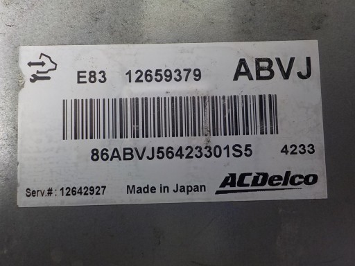 OPEL computer Centralina 12659379 ABVJ