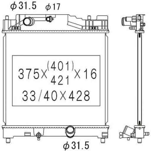 DCM3328 - Радіатор toyota iq 09/2008-
