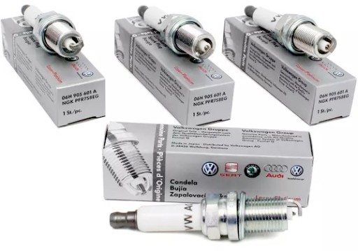 4 оригинальные свечи зажигания vw skoda seat audi 06h905601a 1.8 2.0 tsi