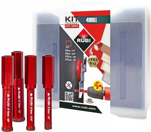 RUBI 05939 MINI DRYGRES DRILL НАБІР 4СВЕРДЛА 4шт.
