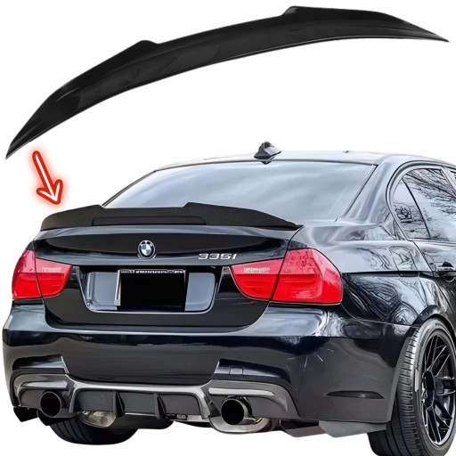 Спойлер Элерон PSM BMW E90 2005-2011 черный глянец спойлер для юбки закрылки