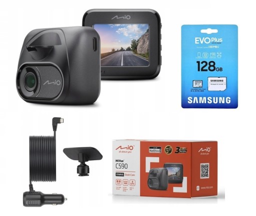 ВИДЕОРЕГИСТРАТОР MIO MIVUE C590 АВТОМОБИЛЬНАЯ КАМЕРА GPS + 128 ГБ