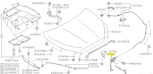 57310XC01A - ЗАМОК КАПОТА КАПОТА ДВИГУНА SUBARU ASCENT ОРИГІНАЛ