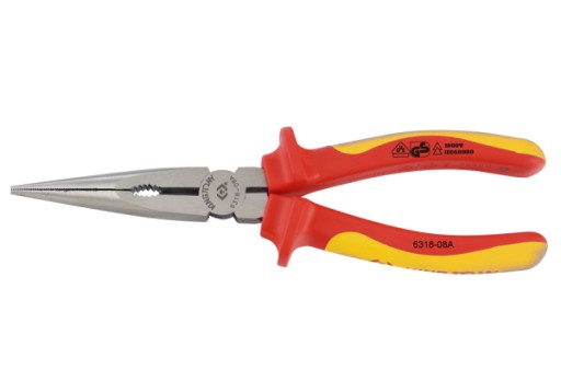 ПЛОСКОГУБЦЫ УЗКИЕ ПРЯМЫЕ УНИВЕРСАЛЬНЫЕ ЕВРОПЕЙСКОГО ТИПА, ИЗОЛИРОВАННЫЕ, 200ММ