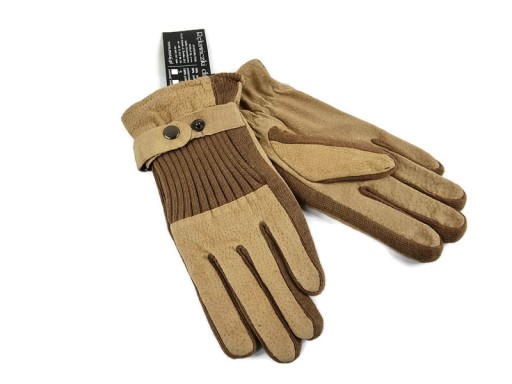 Dámske hnedé kožené rukavice