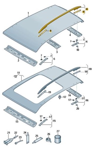 5FF860026B041 - РЕЙЛІНГ НА ДАХУ ПРАВА СТОРОНА CUPRA ОРИГІНАЛ OE