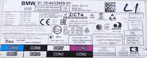 Module Unité de contrôle KOMFORTU BMW X5 G05 9433499