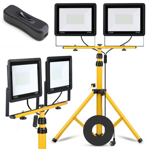Галогенний Світлодіодний прожектор 2x 100W + штатив кабель 3M