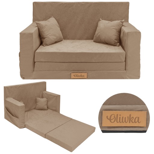 Диван Flumi Диван розкладний 40 х 92 см, тканина, відтінки беж