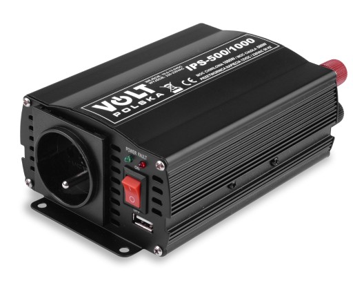 Вольт Польський інвертор 12В на 230В 500 / 1000Вт Чорний