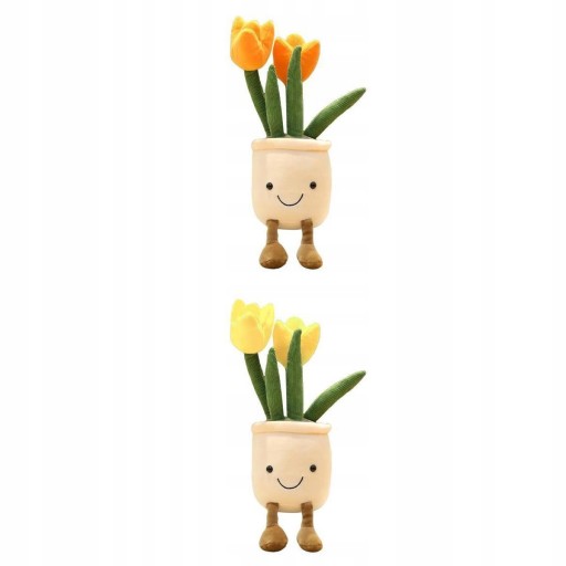 2 плюшевих зелених горщика наповнені