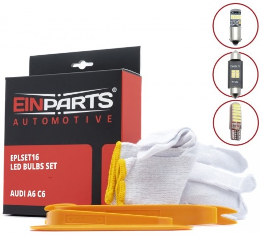 EPLSET16 - Світлодіодні лампи для салону x8 EINPARTS KPL AUDI C6 A6