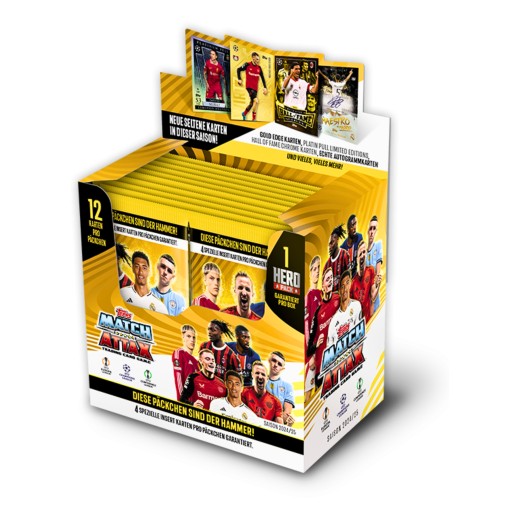 Box saszetki 24 szt. Match Attax 2025 Gwarantowana saszetka HERO