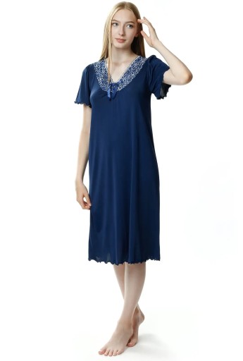 MEWA Nočná košeľa Doris s krátkym rukávom tmavo modrá 58