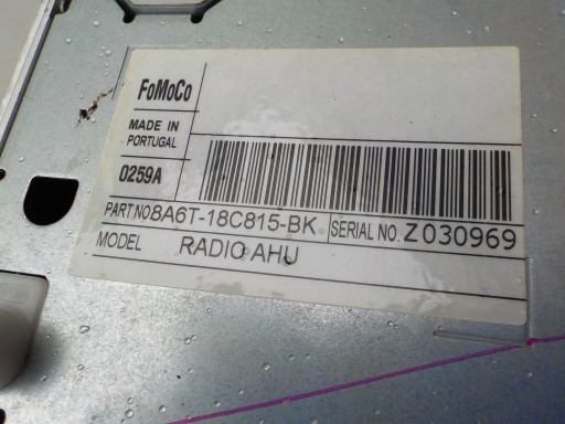 radio cd ford fiesta mk7 8A6T-18C815-BK
