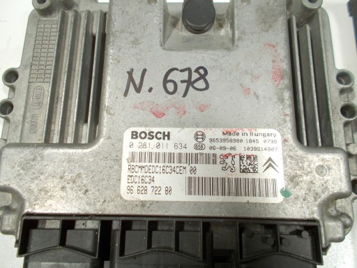 computer running board IMMO PEUGEOT 307 1,6 HDI 0281011634 9662872280 EDC16C34