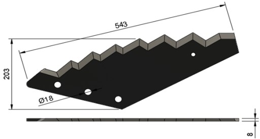 60903501, 60103504 - Strautmann длинный нож для комбикорма стандарт