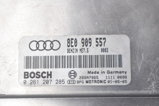 Bedienteil DES MOTORS 8E0909557 0261207285 AUDI A4 B6 2.0 20V 130 KM 00-05