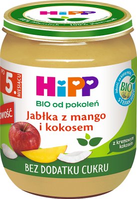HiPP BIO Яблука з манго і кокосом після 5 місяців 160 г