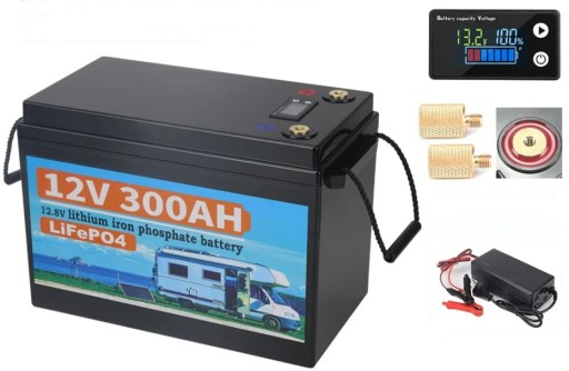 Lifepo4 акумулятор 12v 300ah lcd display for camper ups bms with charger