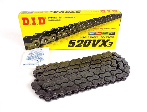 DID520VX3-120 - ЛАНЦЮГ DID 520 VX3 102 ЛАНОК ІЗ ЗАСТІБКОЮ