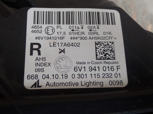 light right right FULL LED SKODA FABIA III 6V LIFT