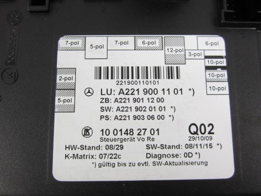 module control unit door front front right Mercedes W221 Lift