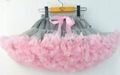 SPÓDNICZKA TUTU PETTISKIRT, SZARA-RÓŻ, 6-8 LAT