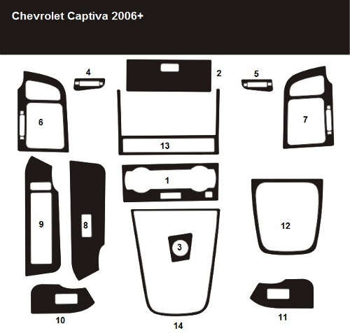 Облицовка кабины CHEVROLET CAPTIVA 06 + -50% желтый