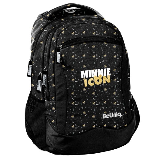 Рюкзак шкільний багатокамерний Minnie Mouse BeUniq чорний, Відтінки жовтого і золота, Різнобарвний 24 л
