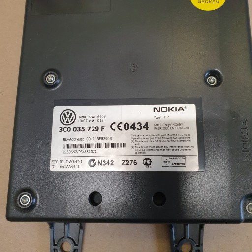 control unit module BLUETOOTH VW PASSAT B6 3C0035729F OE EU