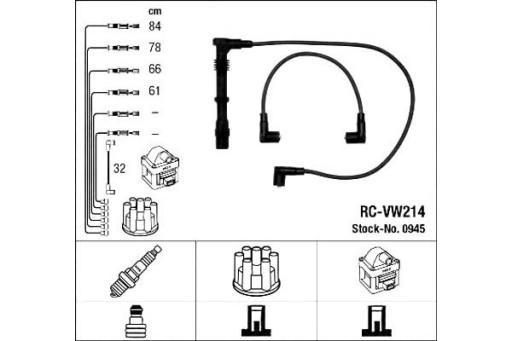 945/ZAW - Комплект кабелей зажигания ngk seat cordoba ibiz
