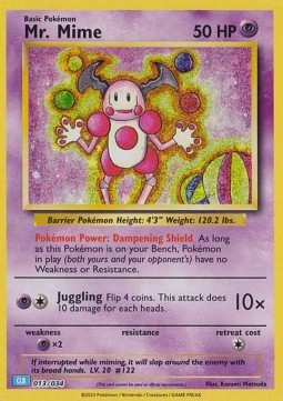 ORYGINALNA KARTA POKEMON Mr. Mime (CLB 013) SPARKLING HOLO