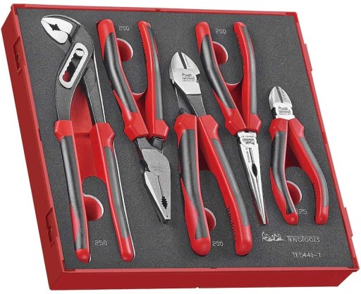Набір плоскогубців з 5 предметів. Teng Tools TED441-T