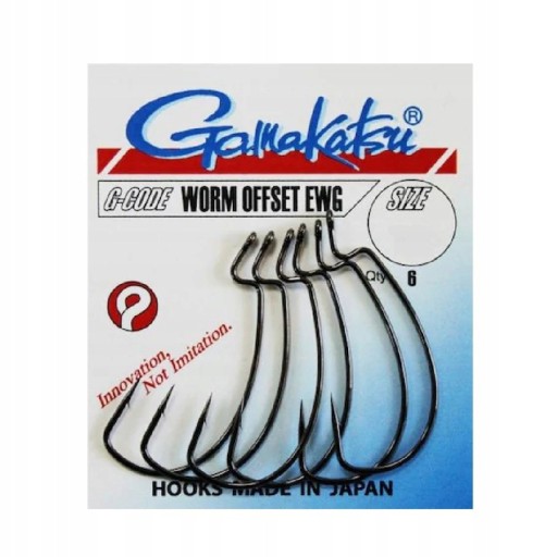 Гачки спінінгові, з бородою Gamakatsu Worm Offset EWG 6 шт.