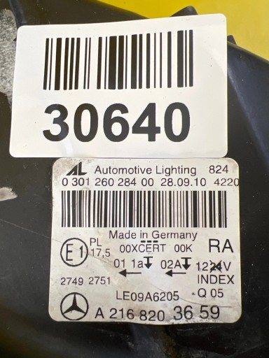 light right Mercedes CL W216 Lift Bi-Xenon + Led A2168203659