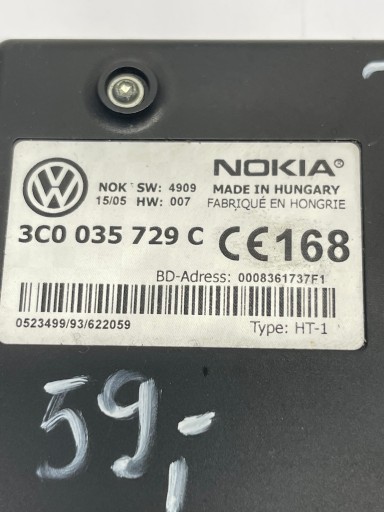 VW PASSAT B6 module control unit BLUETOOTH 3C0035729C
