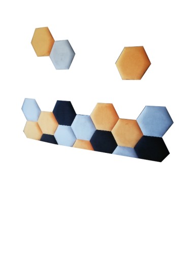 Čalúnené panely sada hexagon