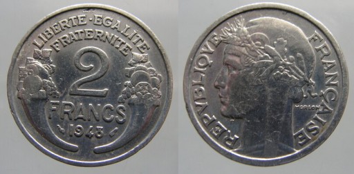 B451. FRANCJA, 2 FRANKI, 1948