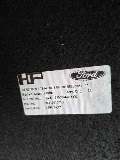 mats boot FORD KUGA MK1 8V41-S13065-AB