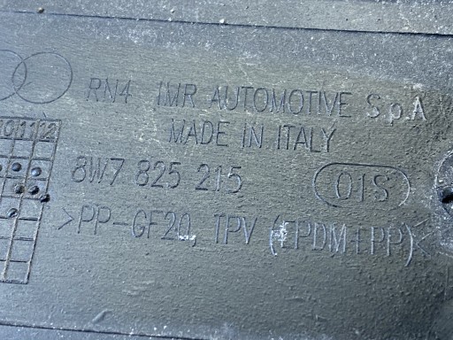 AUDI A5 8W CABRIO cover chassis left 8W7825215