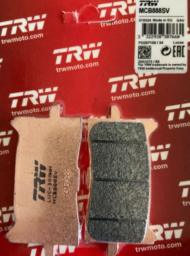 MCB888SV - Тормозные колодки TRW передние для HONDA CB650 R 2019-2021
