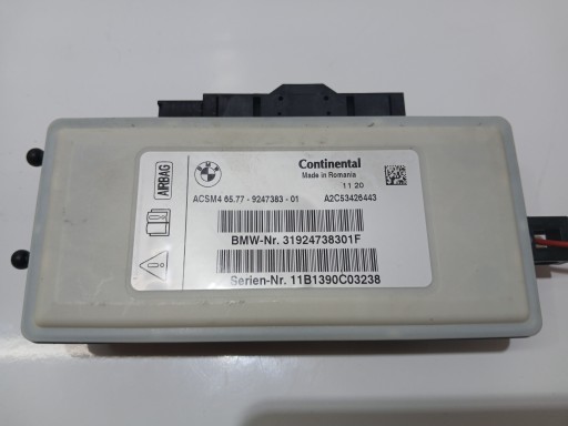 modulo airbag POWIETRZNYCH BMW X3 F25 9247383