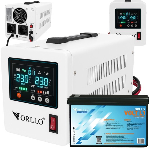 Джерело безперебійного живлення ups orllo sinus 800va 560w lifepo4 батарея 100ah bms