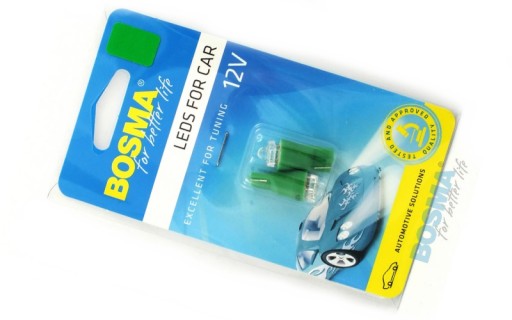 ZARBOS040 - Лампочка BOSMA 12V 1 * LED STANDARD T10 GREEN DIAMOND
