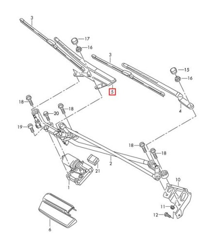 4L1955408B1P9 - OE VAG рычаг стеклоочистителя правый пассажир AUDI Q7 4L