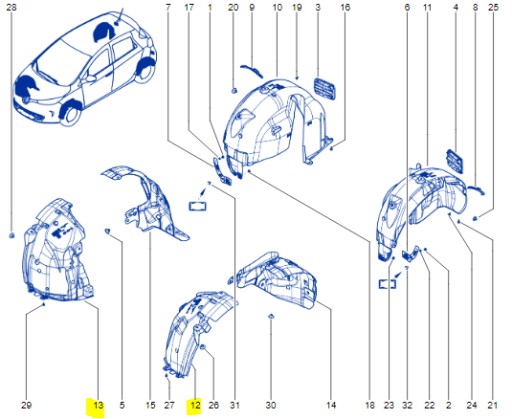 638455696R, 638448394R - КОЛІСНА АРКА ЛІВА ПРАВА ПЕРЕДНЯ RENAULT ZOE LIFT 19-