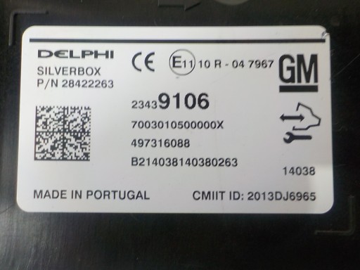 OPEL INSIGNIA comfort control unit SILVERBOX 28422263 23439106