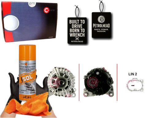 CASCAL15418GS#ECS-PCP+K - Генератор 12в 140а oe valeo casco #petrolhead pro+ kit4