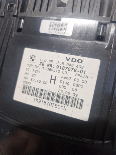 9187078 BMW 3 E90 E91 LCI kilometar sat brzinomjer EUROPA benzin